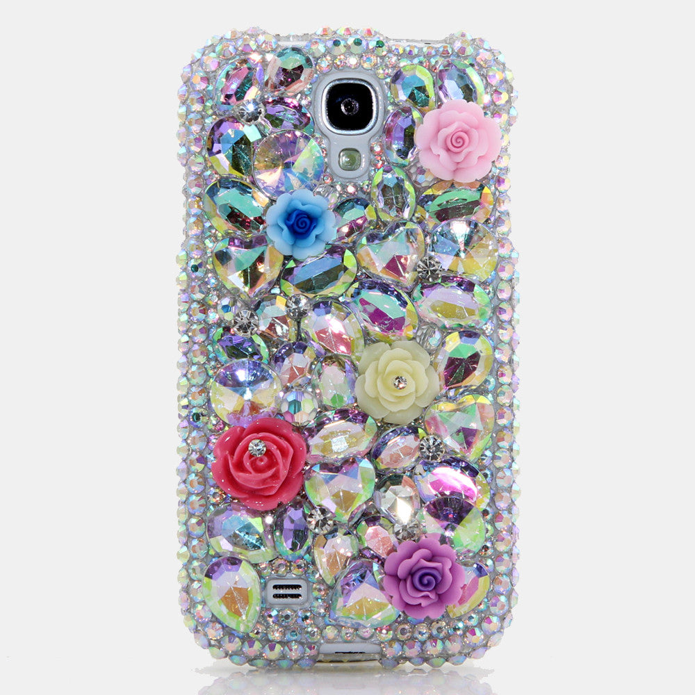 Plain AB Crystals Posies Design case made for Samsung Galaxy S4