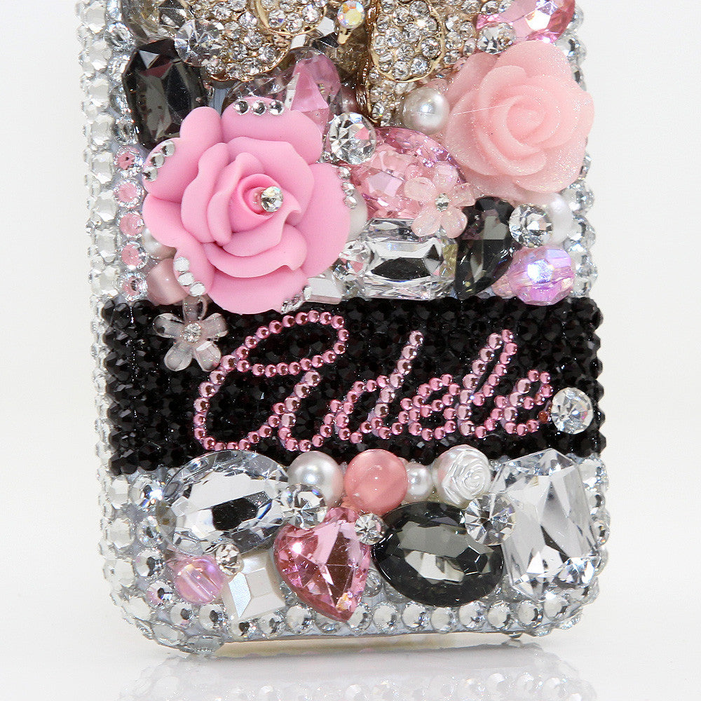 Diamond Butterfly Personalized Name & Initials Design case made for iPhone 5 / 5S