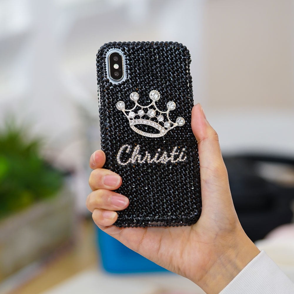 black crystals bling iPhone Xr case