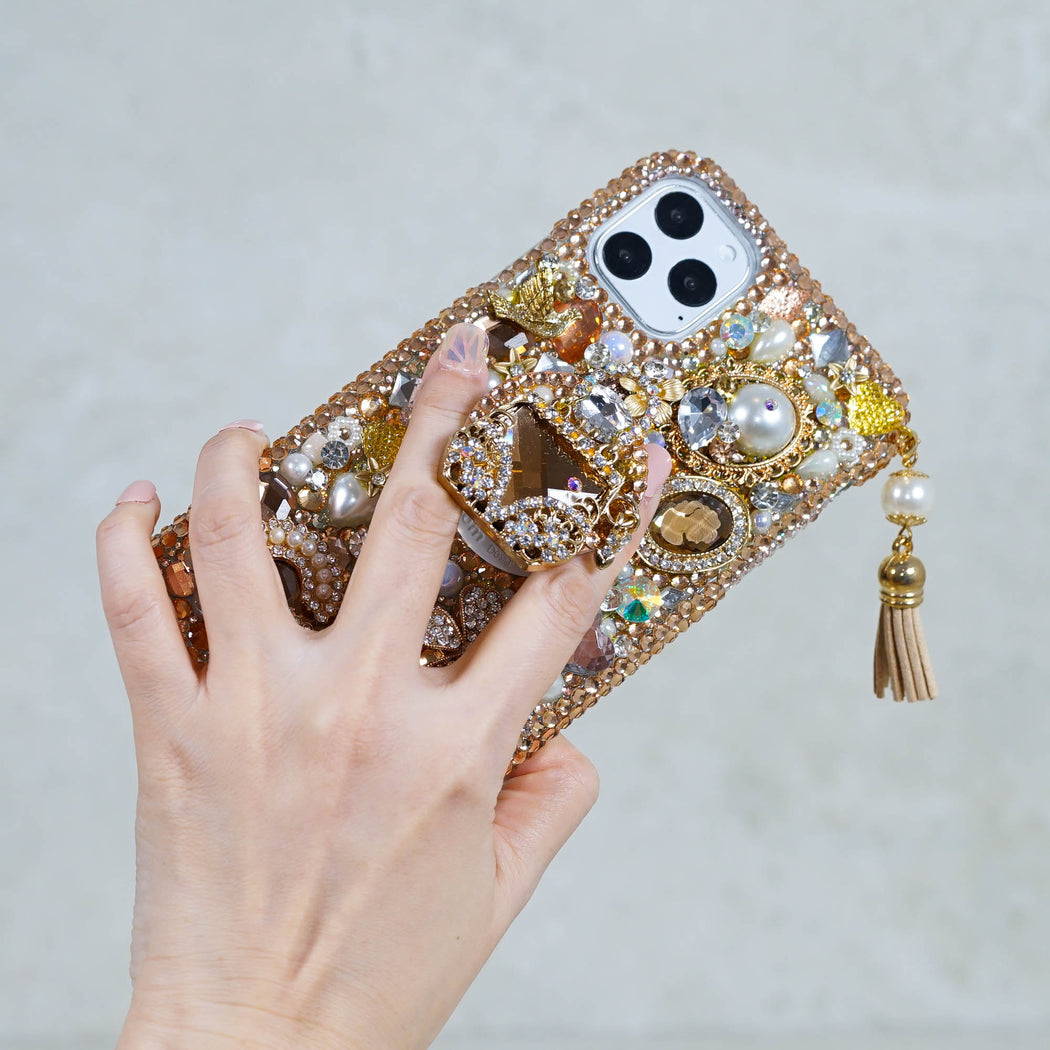 Golden Glory Design with Tassel + PopSockets PopGrip (Style PS110)