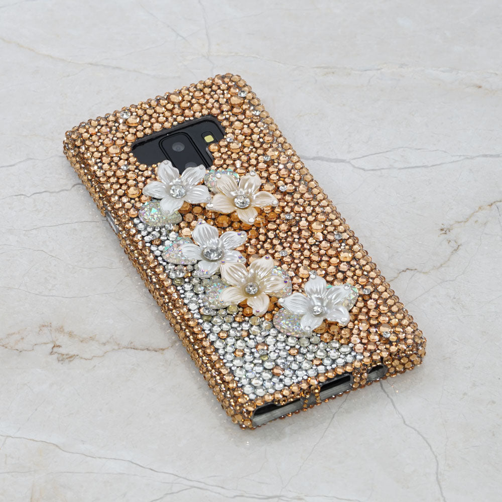 flowers bling samsung note 9 case
