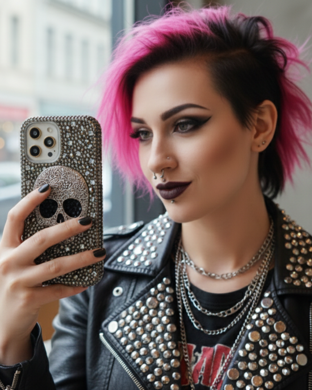 Large Metallic Skull Design (Style 428)