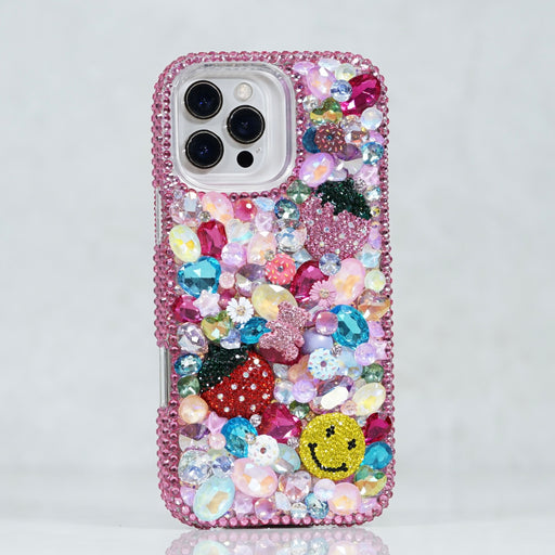 Kawaii Pink Strawberry & Donut 3D Jewel Case (Style 611)