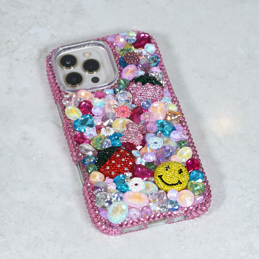 Kawaii Pink Strawberry & Donut 3D Jewel Case (Style 611)
