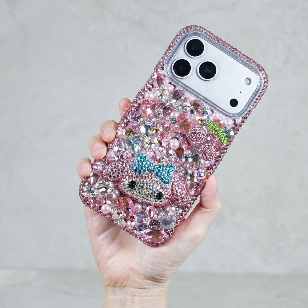 My Pink Sakura & Pearl 3D Crystal Phone Case (Style 612)