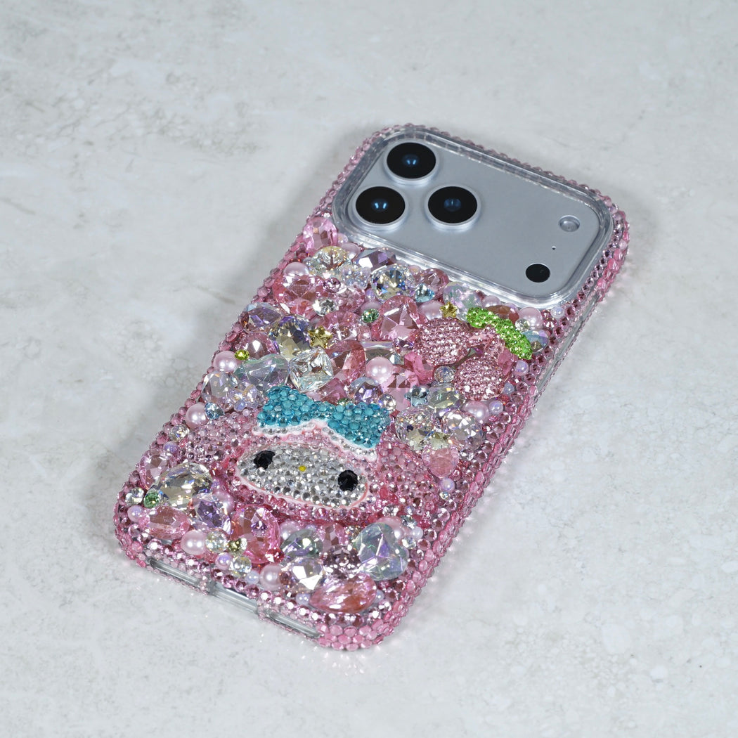 My Pink Sakura & Pearl 3D Crystal Phone Case (Style 612)