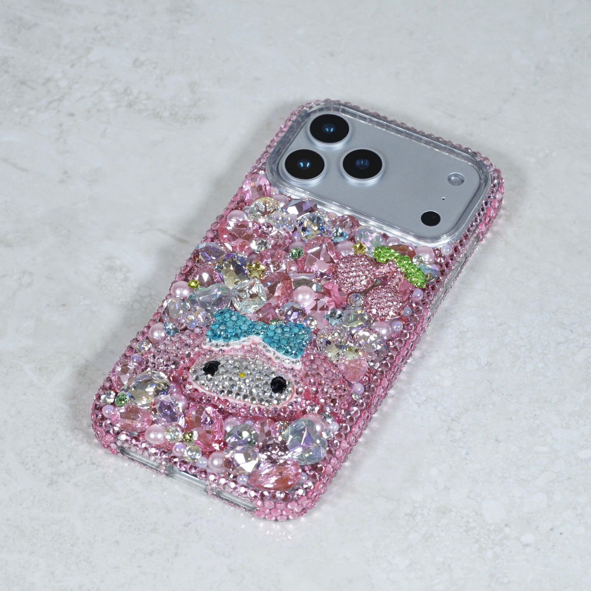 My Pink Sakura & Pearl 3D Crystal Phone Case (Style 612) — LuxAddiction.com