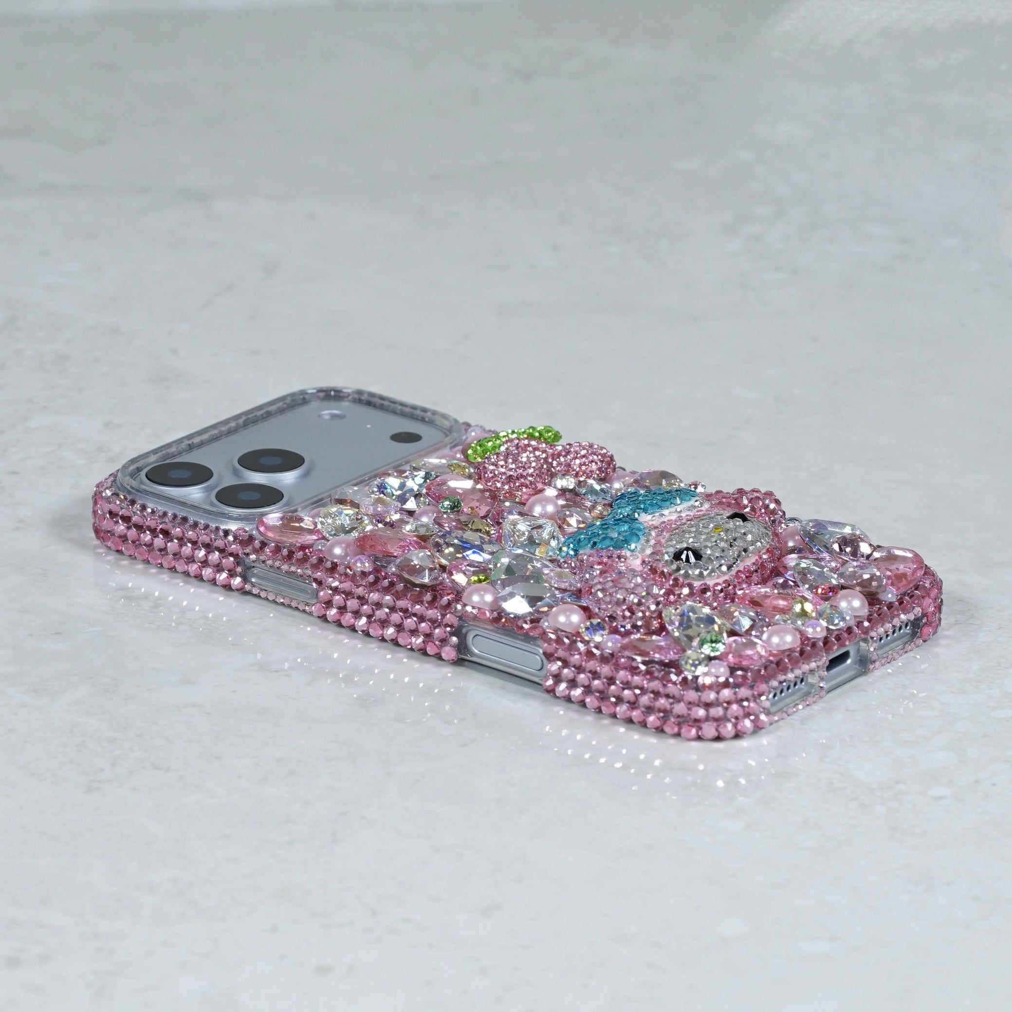 My Pink Sakura & Pearl 3D Crystal Phone Case (Style 612) — LuxAddiction.com
