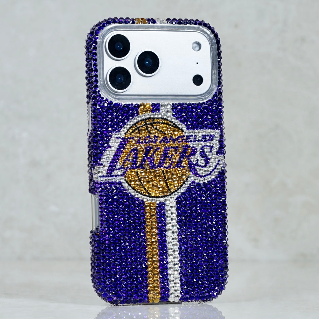 Los Angeles Lakers Purple Pavé Emblem Crystal Case (style 960)