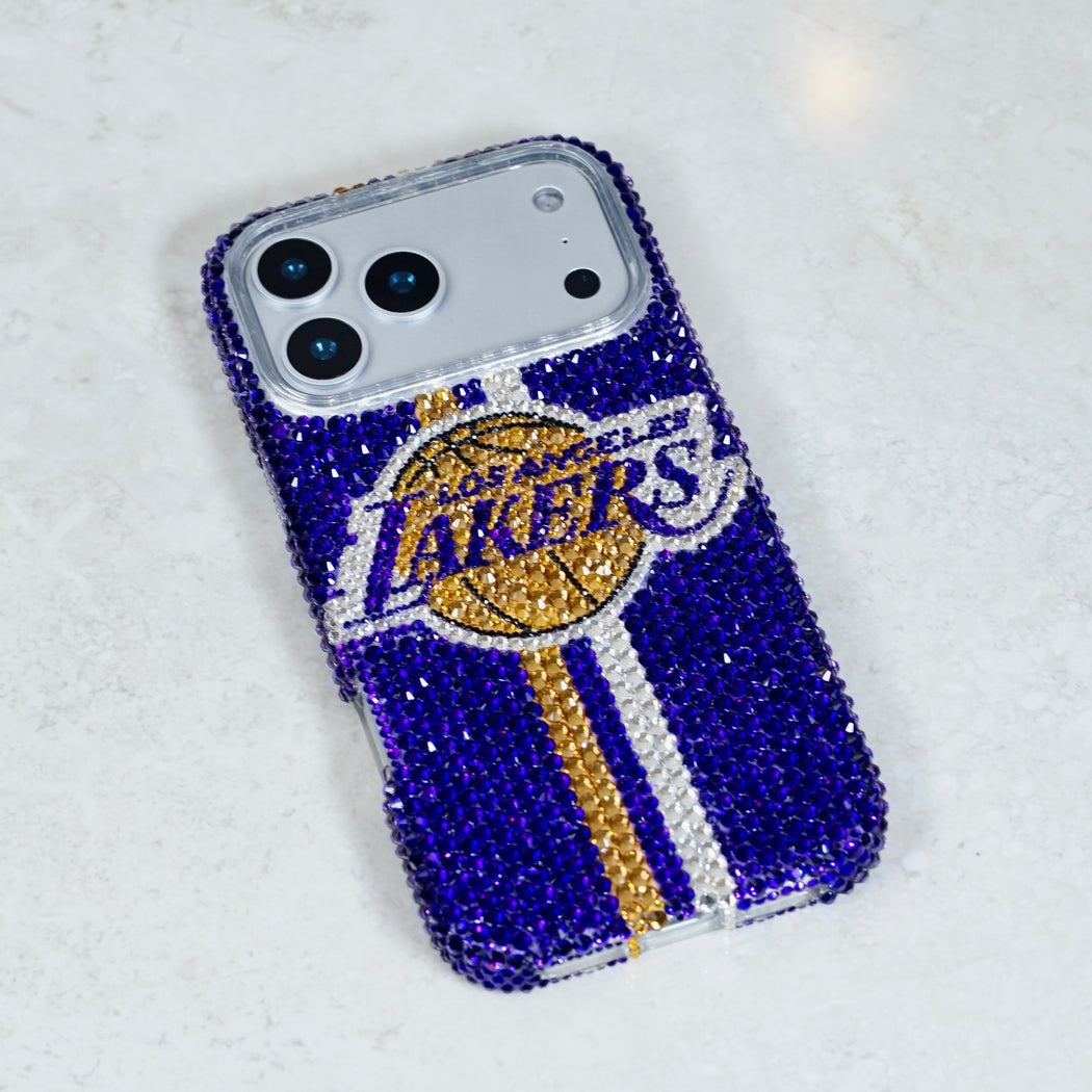 Los Angeles Lakers Purple Pavé Emblem Crystal Case (style 960)
