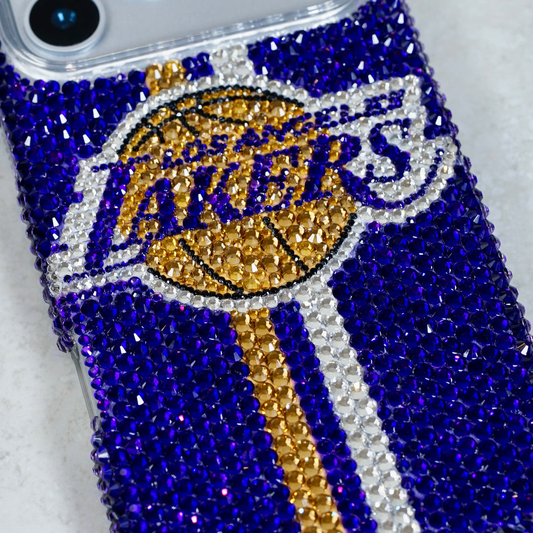 Los Angeles Lakers Purple Pavé Emblem Crystal Case (style 960)