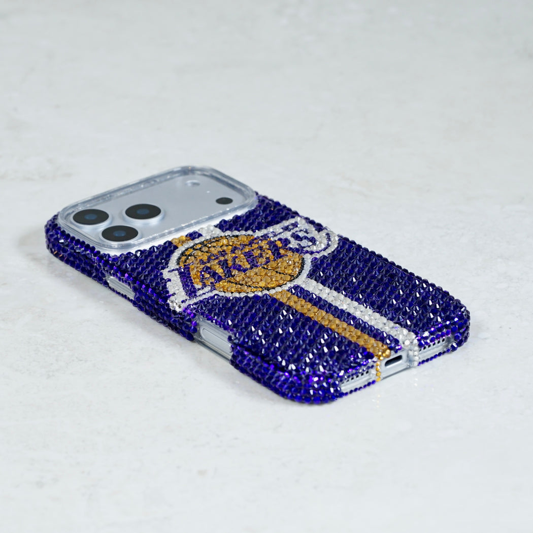 Los Angeles Lakers Purple Pavé Emblem Crystal Case (style 960)