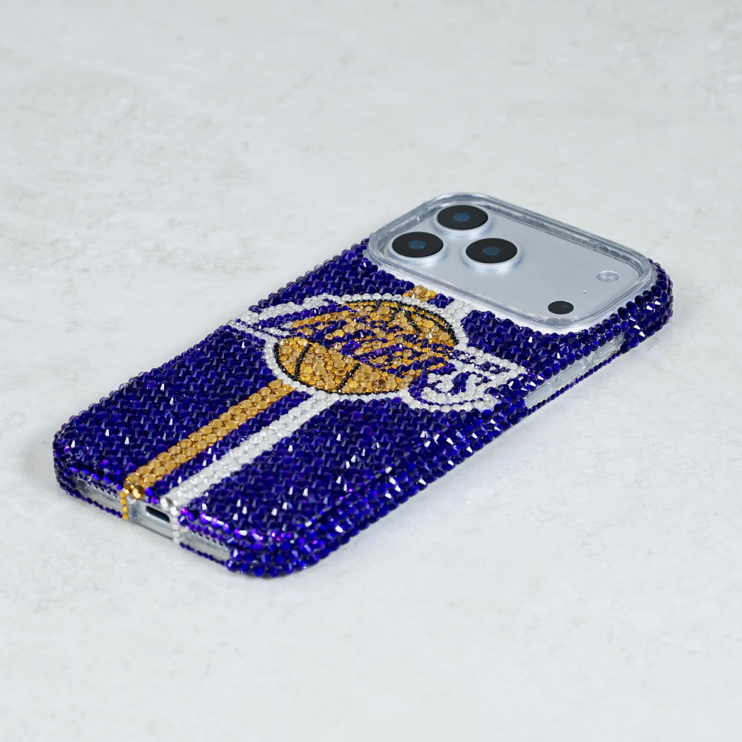 Los Angeles Lakers Purple Pavé Emblem Crystal Case (style 960)