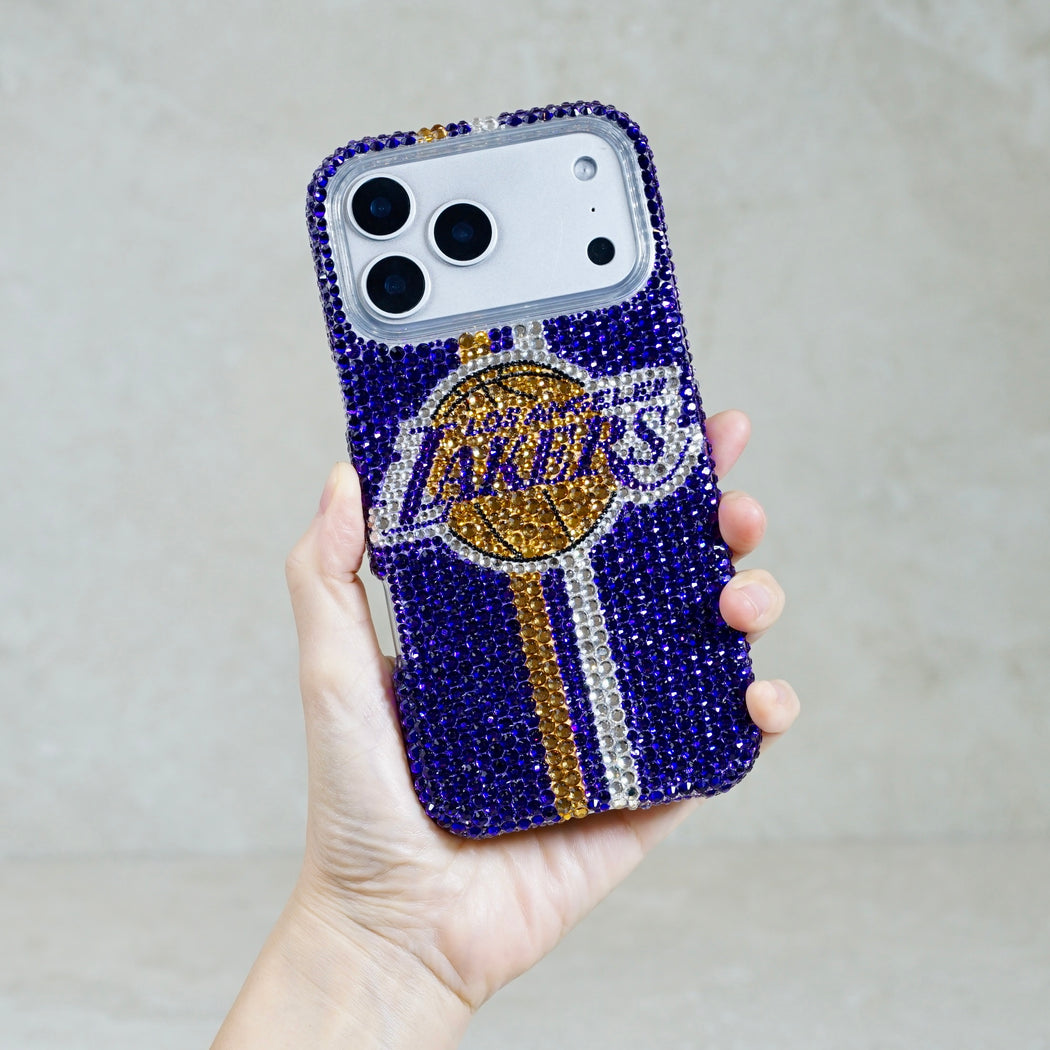 Los Angeles Lakers Purple Pavé Emblem Crystal Case (style 960)
