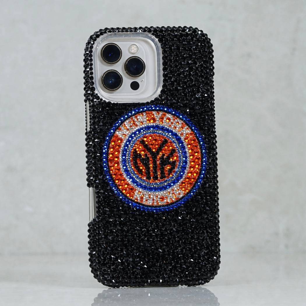 New York Knicks Black Pavé Emblem Crystal Case (style 963)