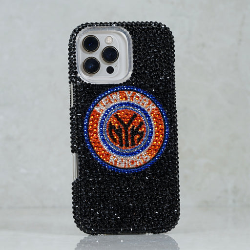 New York Knicks Black Pavé Emblem Crystal Case (style 963)
