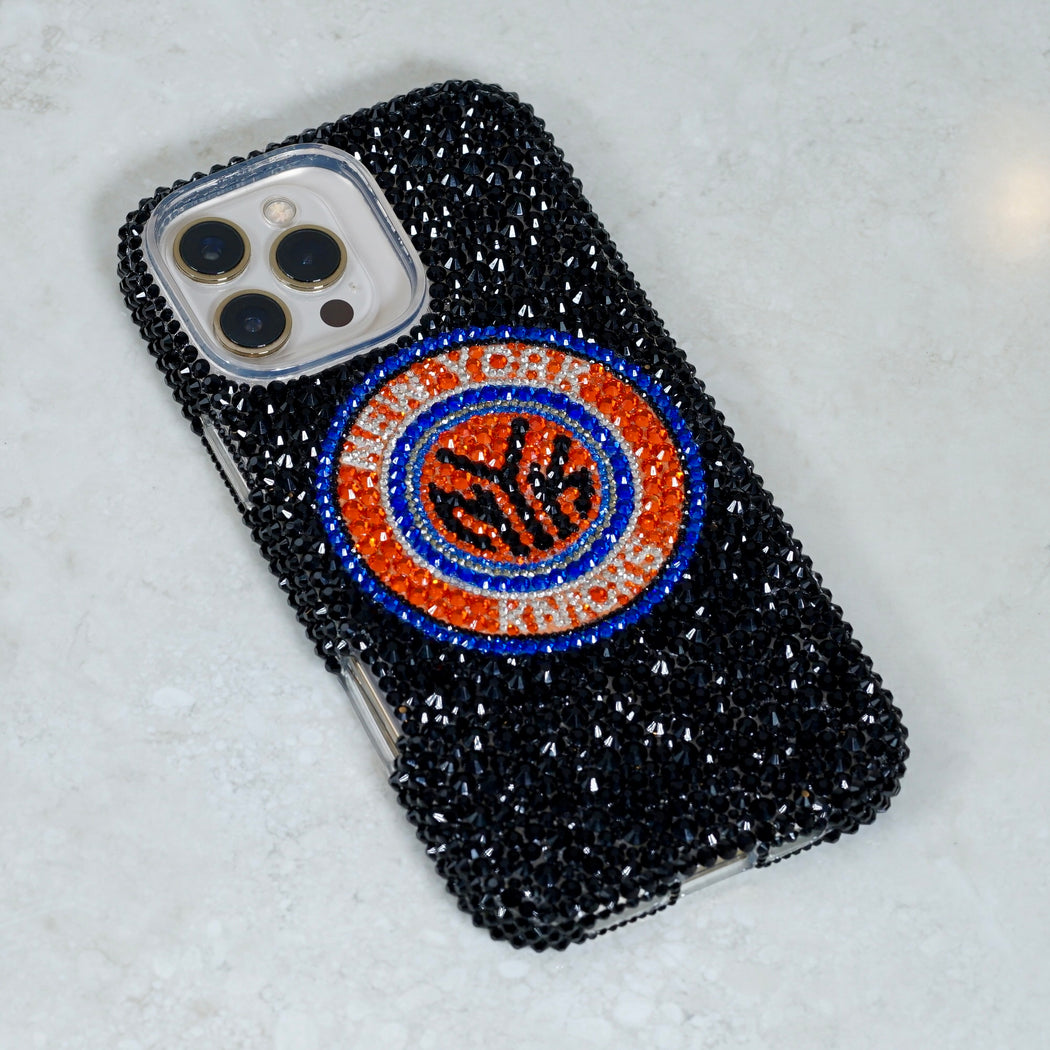 New York Knicks Black Pavé Emblem Crystal Case (style 963)