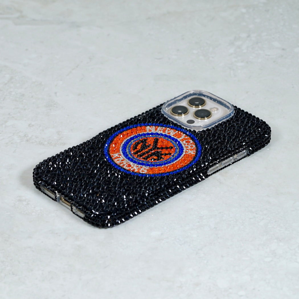 New York Knicks Black Pavé Emblem Crystal Case (style 963)