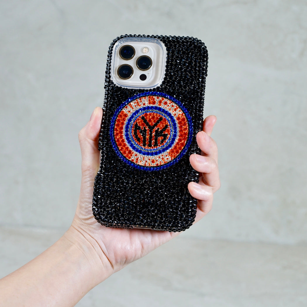 New York Knicks Black Pavé Emblem Crystal Case (style 963)
