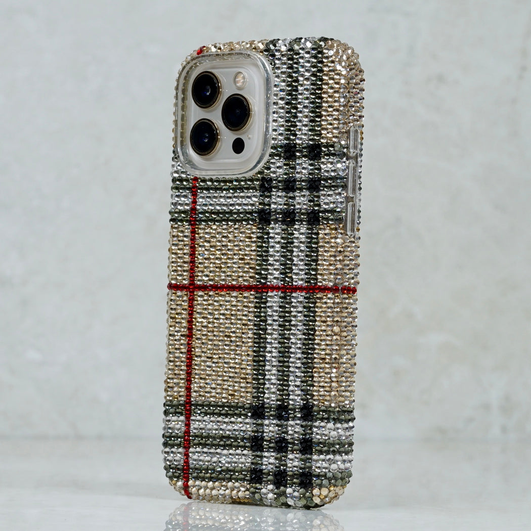 Classic Heritage Check Pavé Crystal Case (style 964)