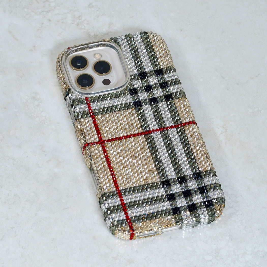 Classic Heritage Check Pavé Crystal Case (style 964)