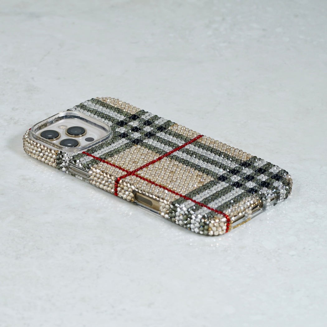 Classic Heritage Check Pavé Crystal Case (style 964)
