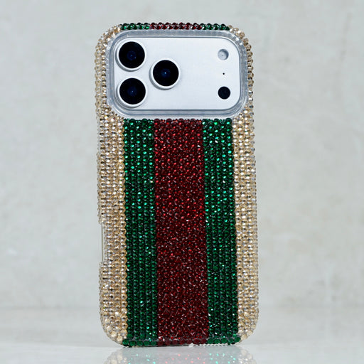 Designer Webbing Stripe Pavé Crystal Case (style 965)