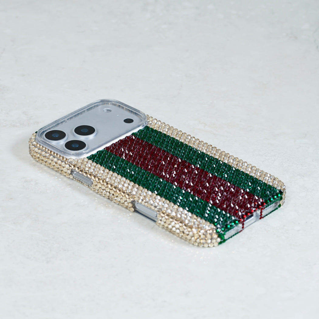 Designer Webbing Stripe Pavé Crystal Case (style 965)