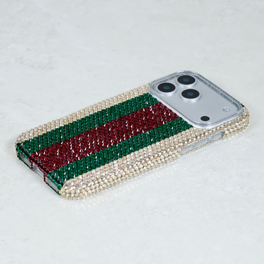 Designer Webbing Stripe Pavé Crystal Case (style 965)