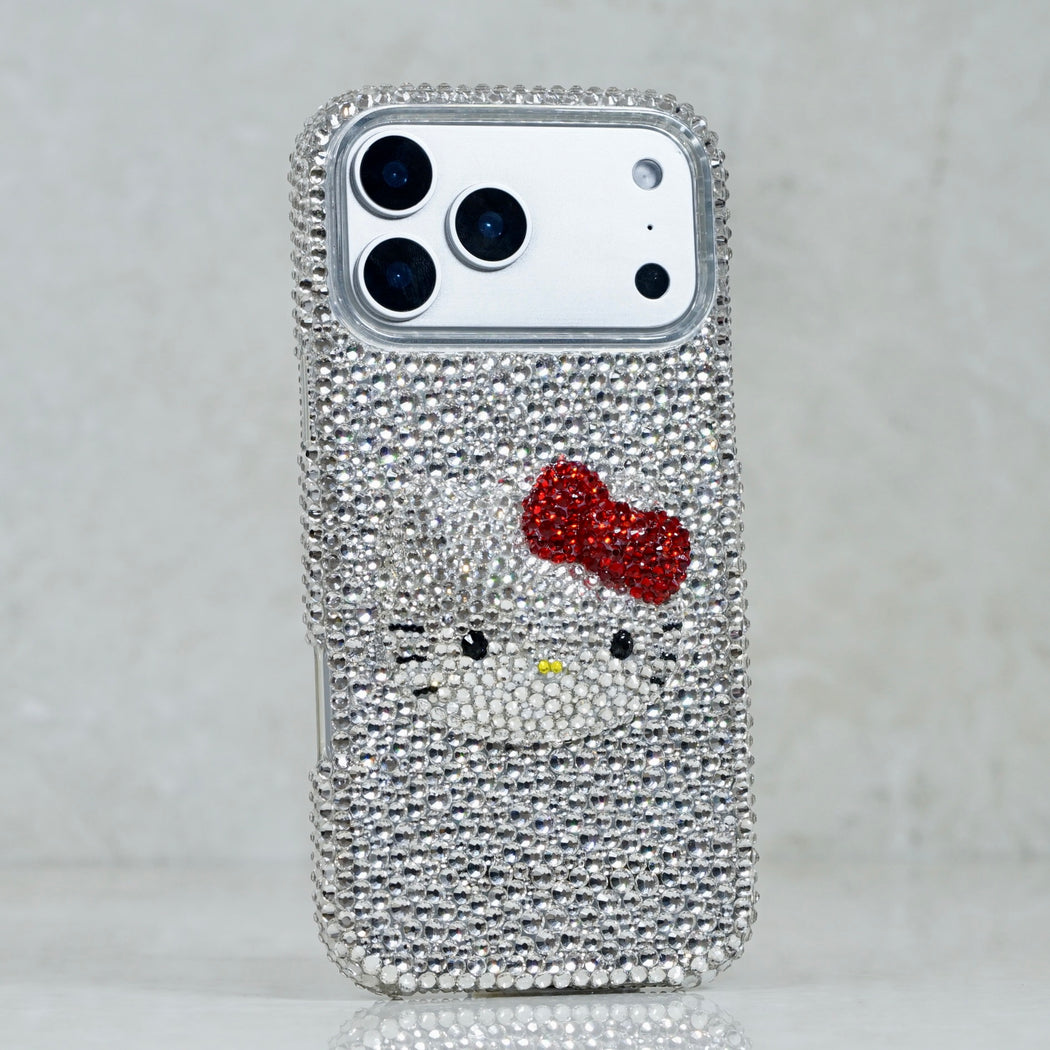 Full Paved Kitty Clear Crystals Case (style 968)
