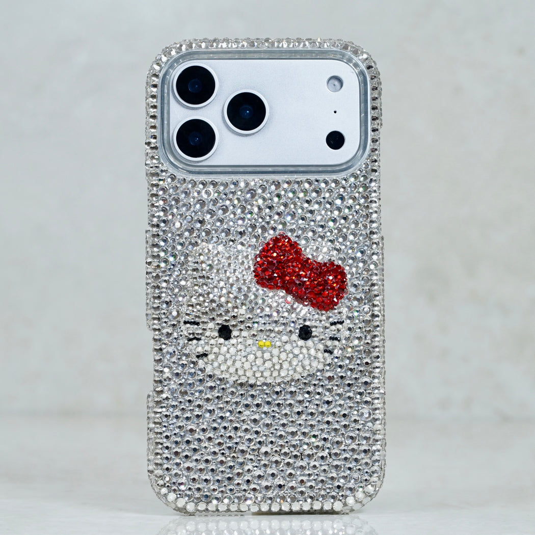 Full Paved Kitty Clear Crystals Case (style 968)