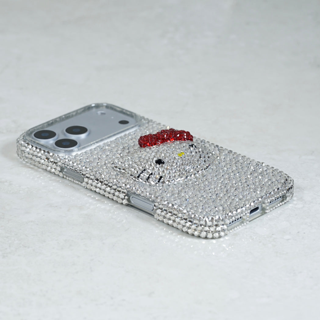 Full Paved Kitty Clear Crystals Case (style 968)