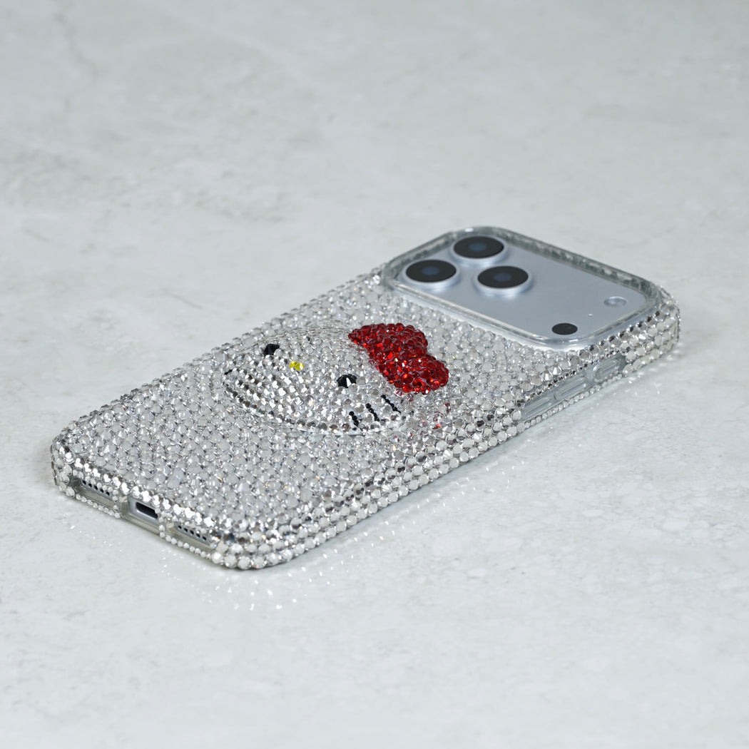 Full Paved Kitty Clear Crystals Case (style 968)