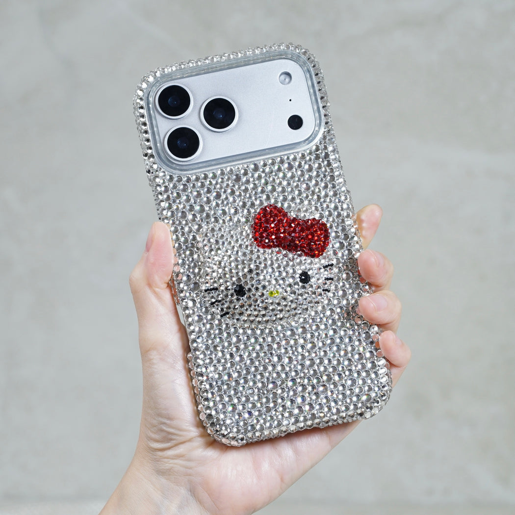 Full Paved Kitty Clear Crystals Case (style 968)