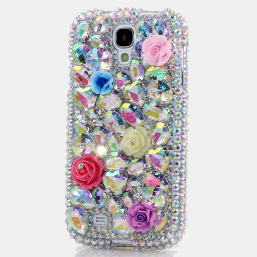 Plain AB Crystals Posies Design case made for Samsung Galaxy S4