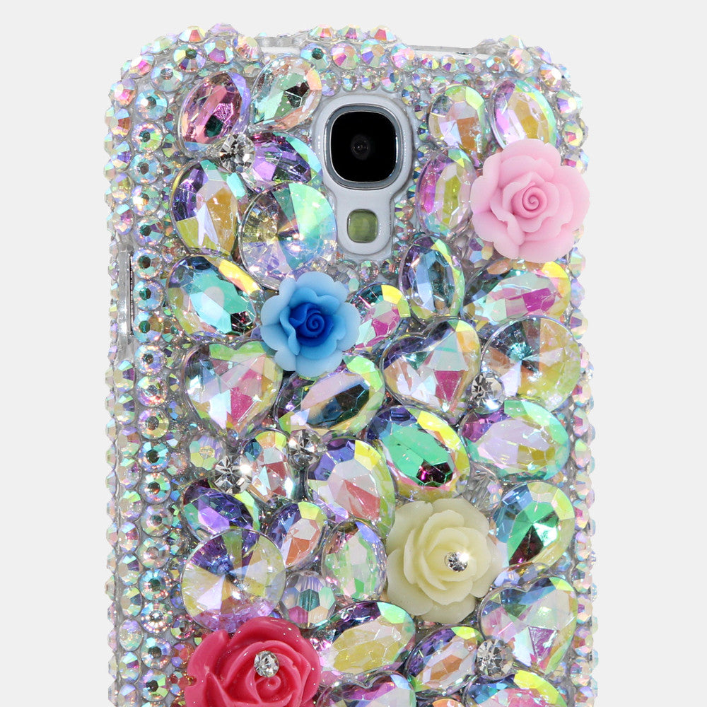 Plain AB Crystals Posies Design case made for Samsung Galaxy S4