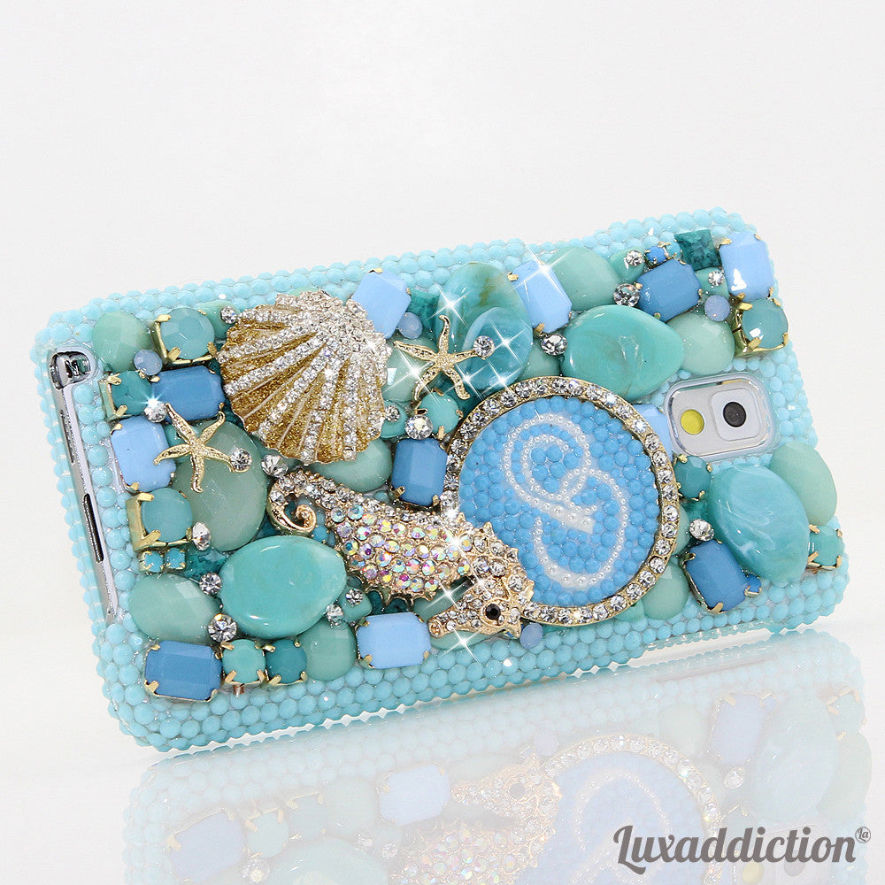 3D Diamond Seahorse Personalized Monogram Design case made for Samsung Note 3
