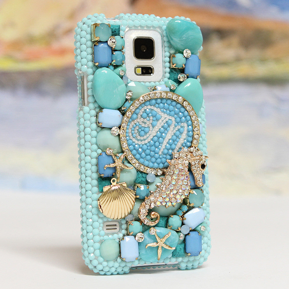 3D Diamond Seahorse Personalized Monogram Design case made for Samsung Galaxy S5