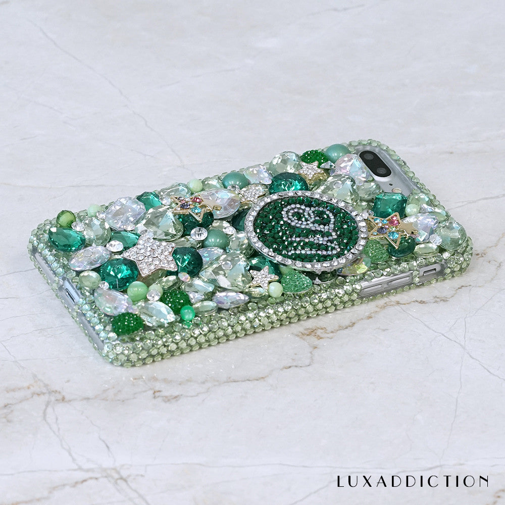 green monogram iphone case