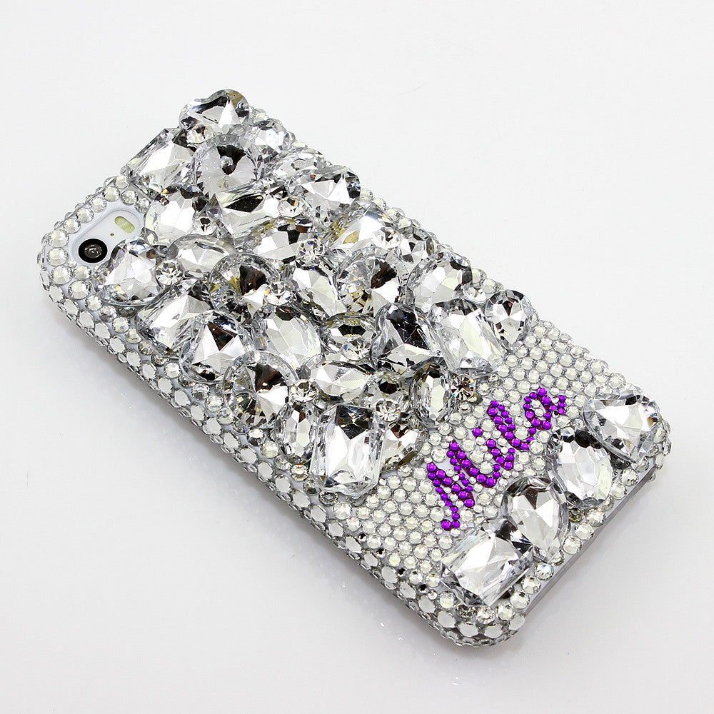 Diamond Stones Personalized Name & Initials Design case made for iPhone 5 / 5S