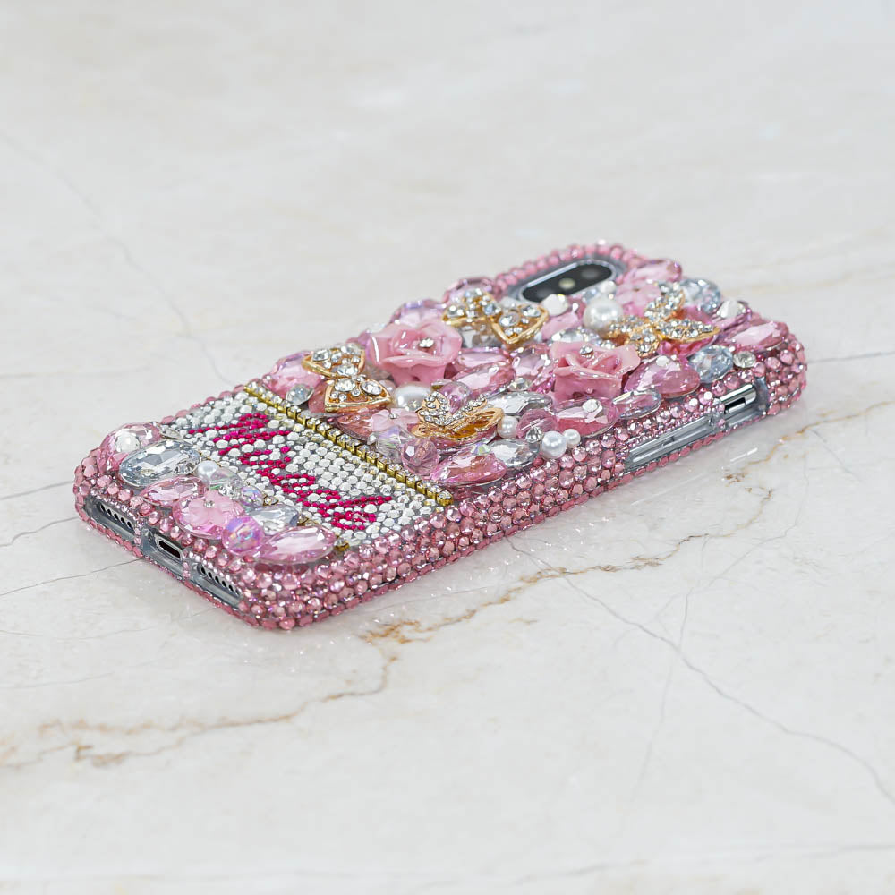 pink crystals iphone xr case