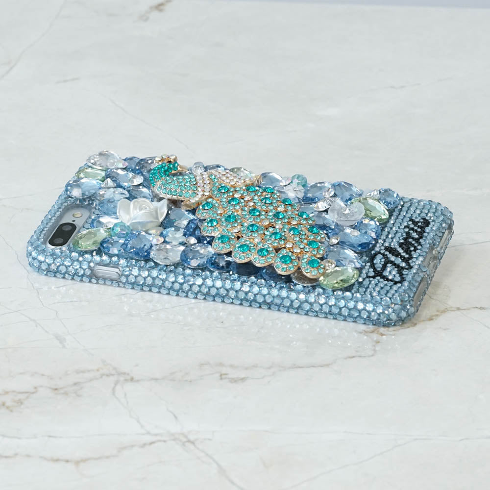 bling peacock iphone xs max case