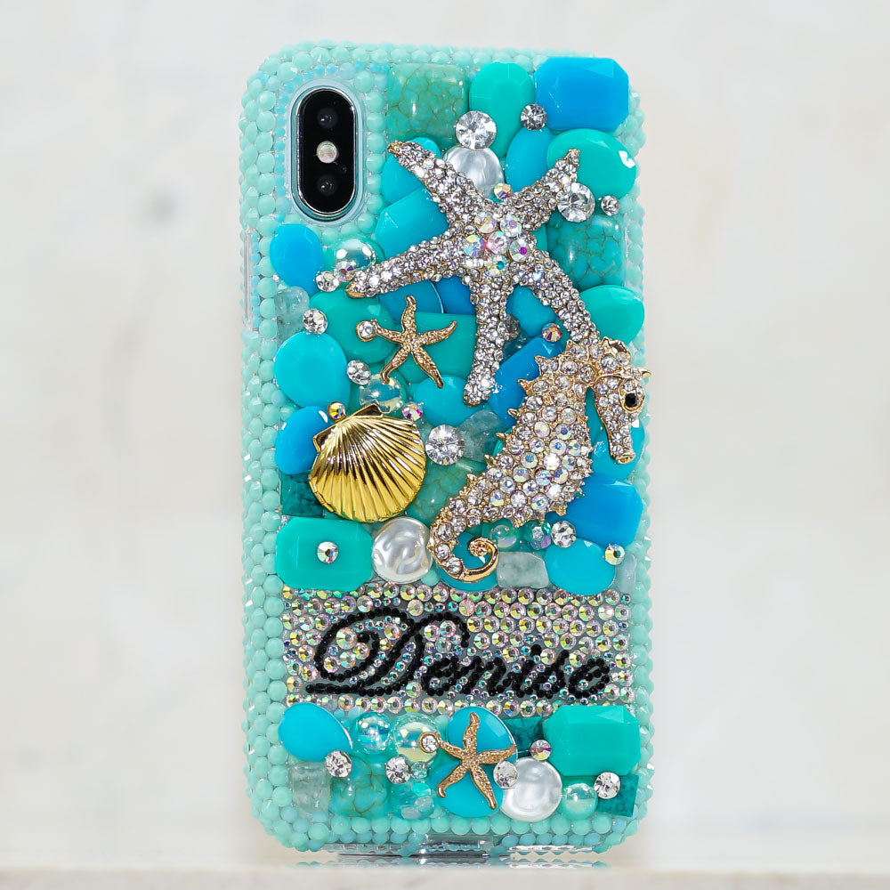 Turquoise Bling iphone Xs case
