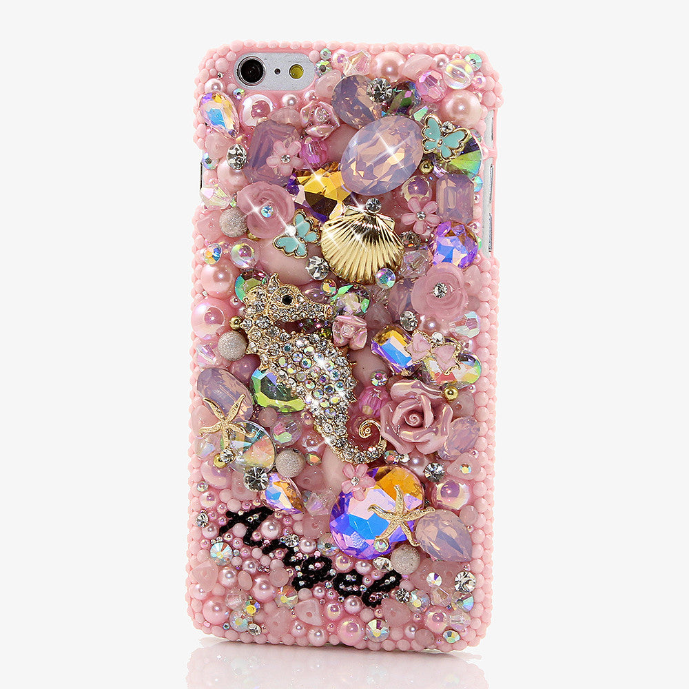 PINK OCEAN Personalized Name & Initials Design Handmade for iPhone 6s Plus