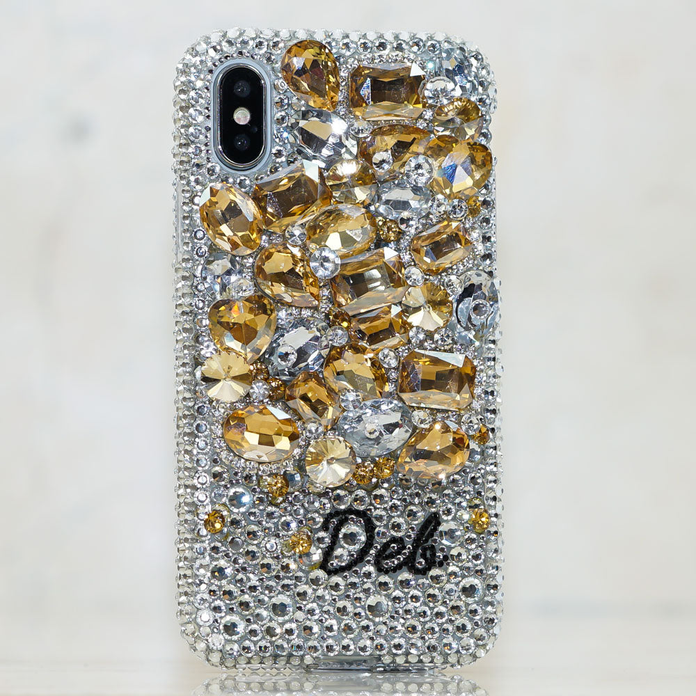 Yellow Gemstones Garden iphone Xs case