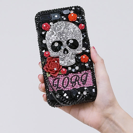 skull and roses iphone 7 plus case