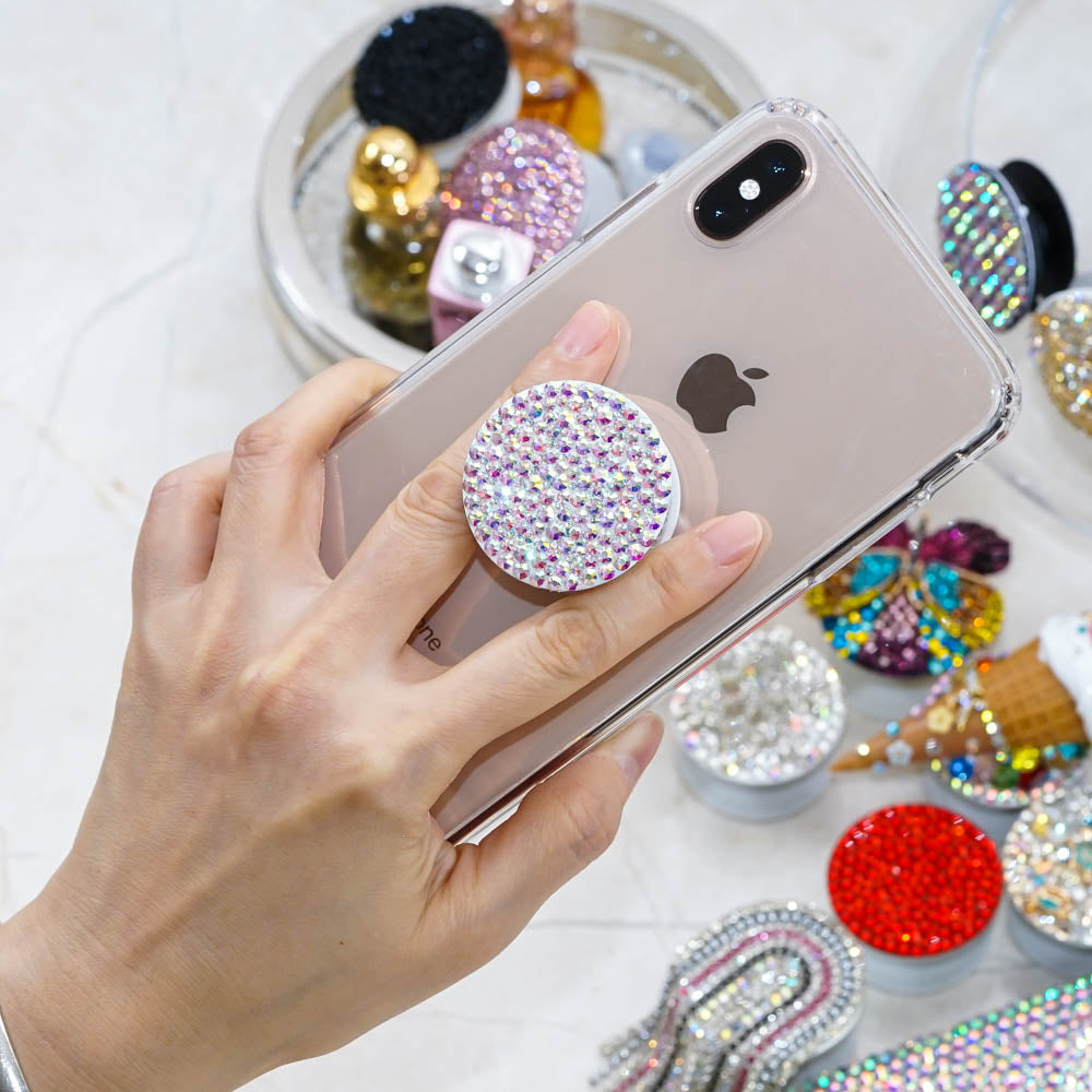 Popsockets Color Genuine Crystals PopSockets PopGrip (Pick Your Color) — LuxAddiction.com