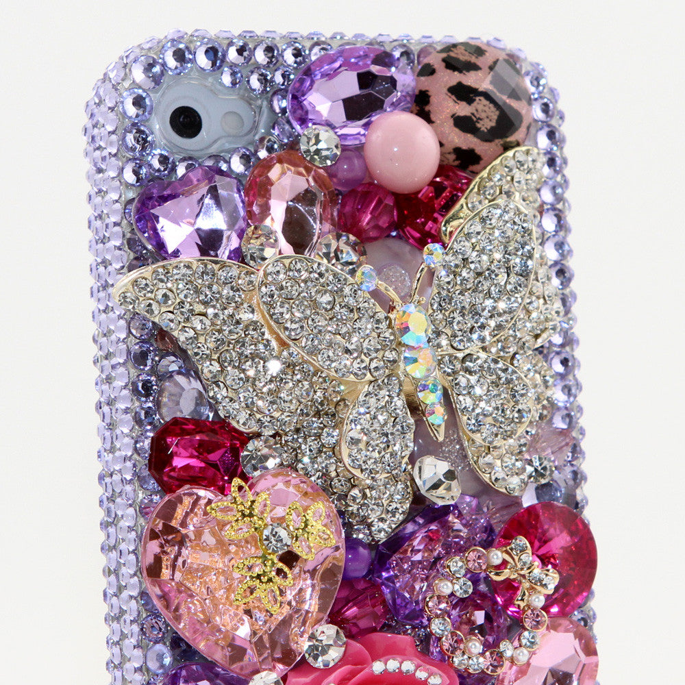Diamond Butterfly in Light Purple Theme case made for iPhone 4 / 4S