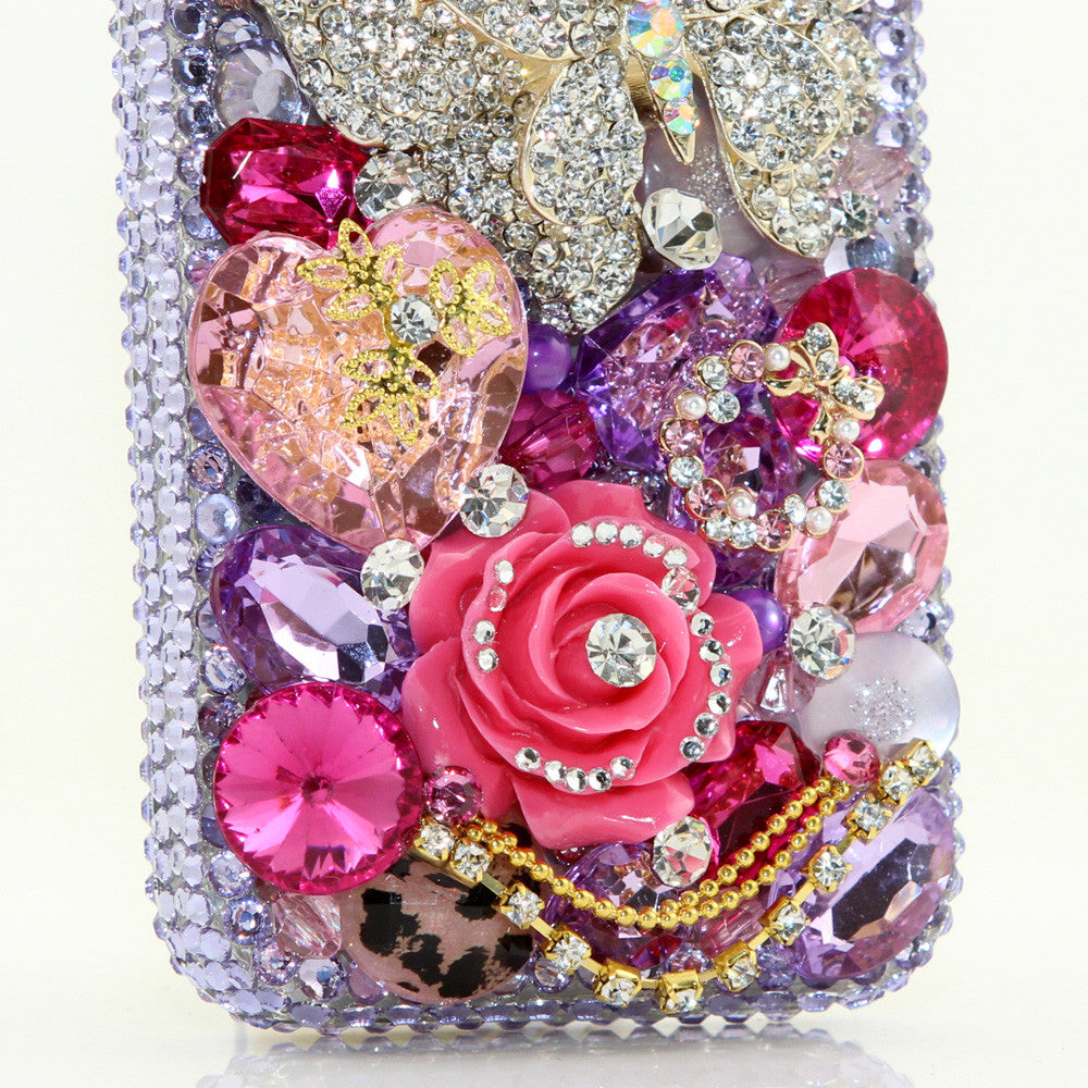 Diamond Butterfly in Light Purple Theme case made for iPhone 4 / 4S