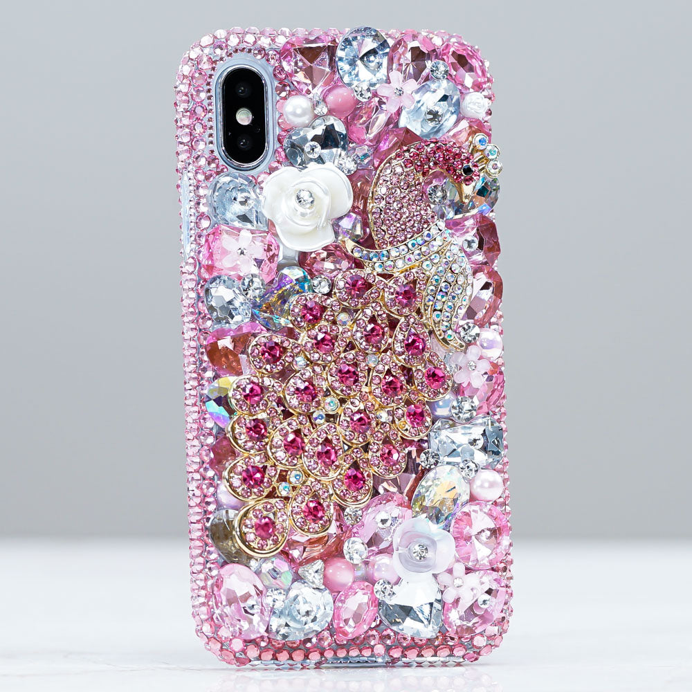 pink peacock iphone xs case